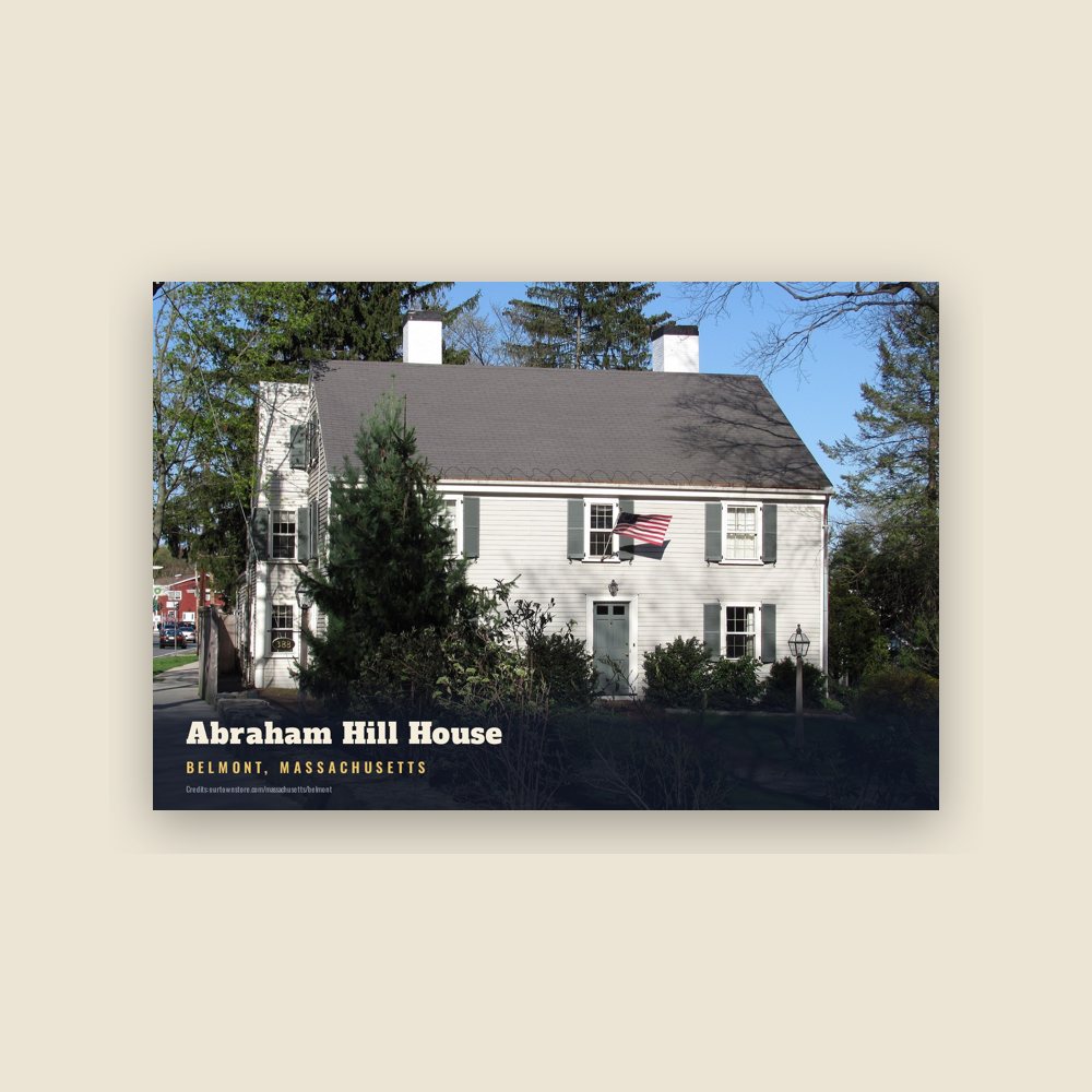 Belmont Abraham Hill House Postcard