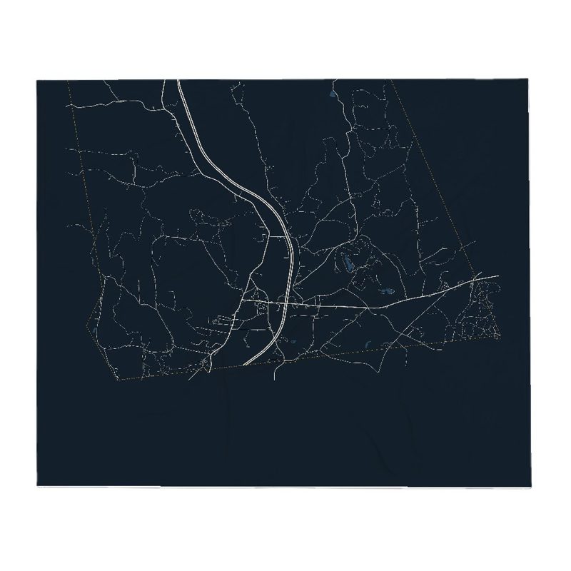 Bernardston Street Map Throw Blanket