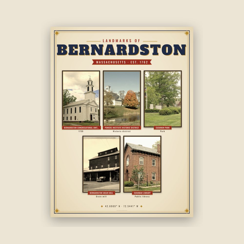 Bernardston Landmarks Photo Poster
