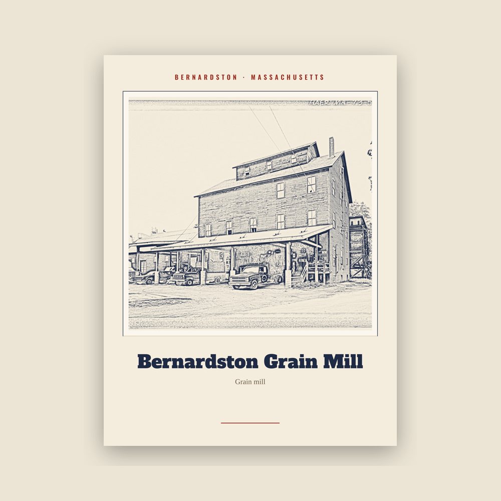 Bernardston Bernardston Grain Mill Landmark Print