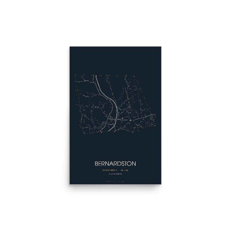 Bernardston Street Map Poster · Midnight