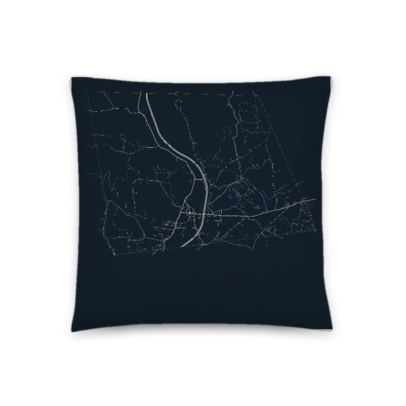 Bernardston Map Throw Pillow