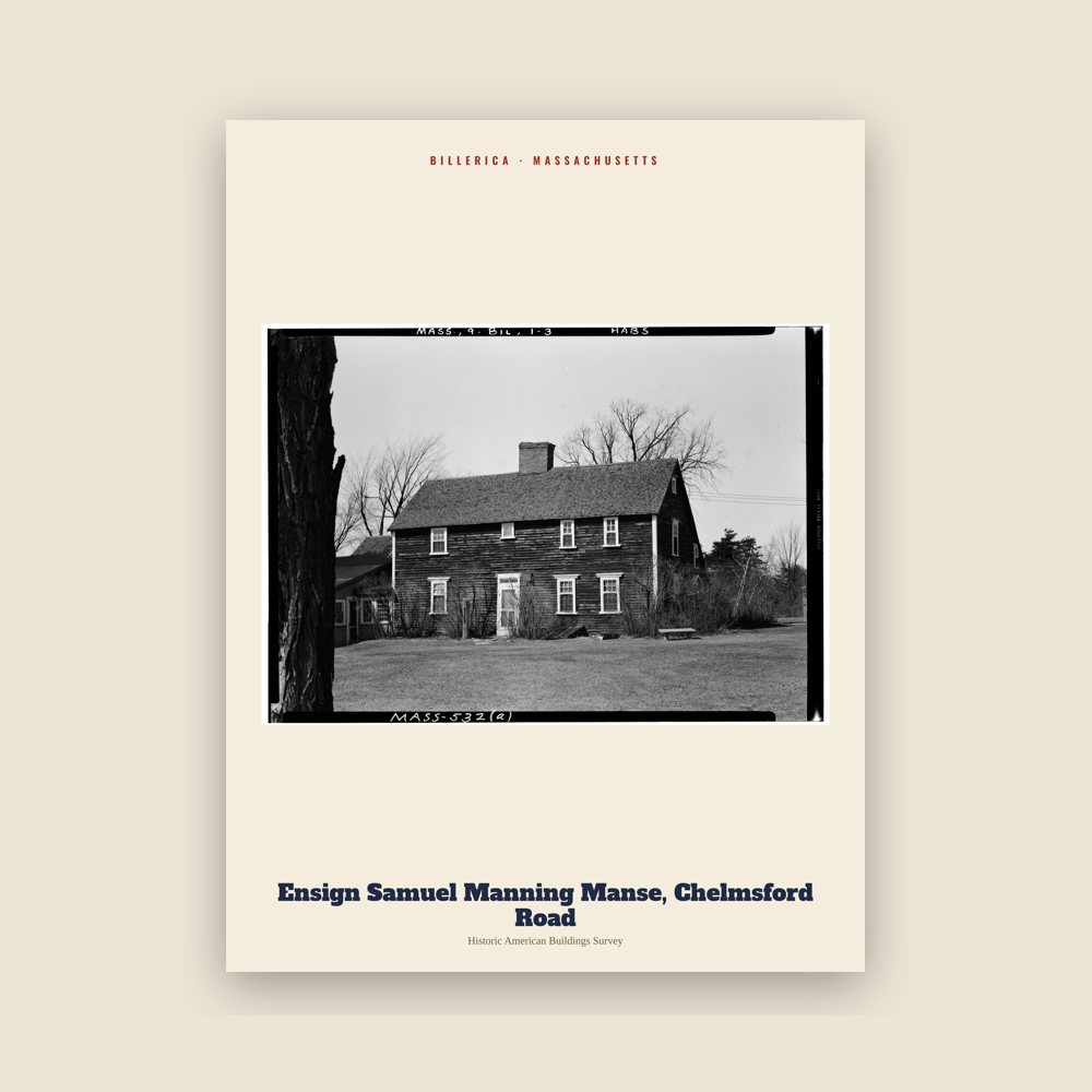 Billerica Ensign Samuel Manning Manse, Chelmsford Road Archive Print