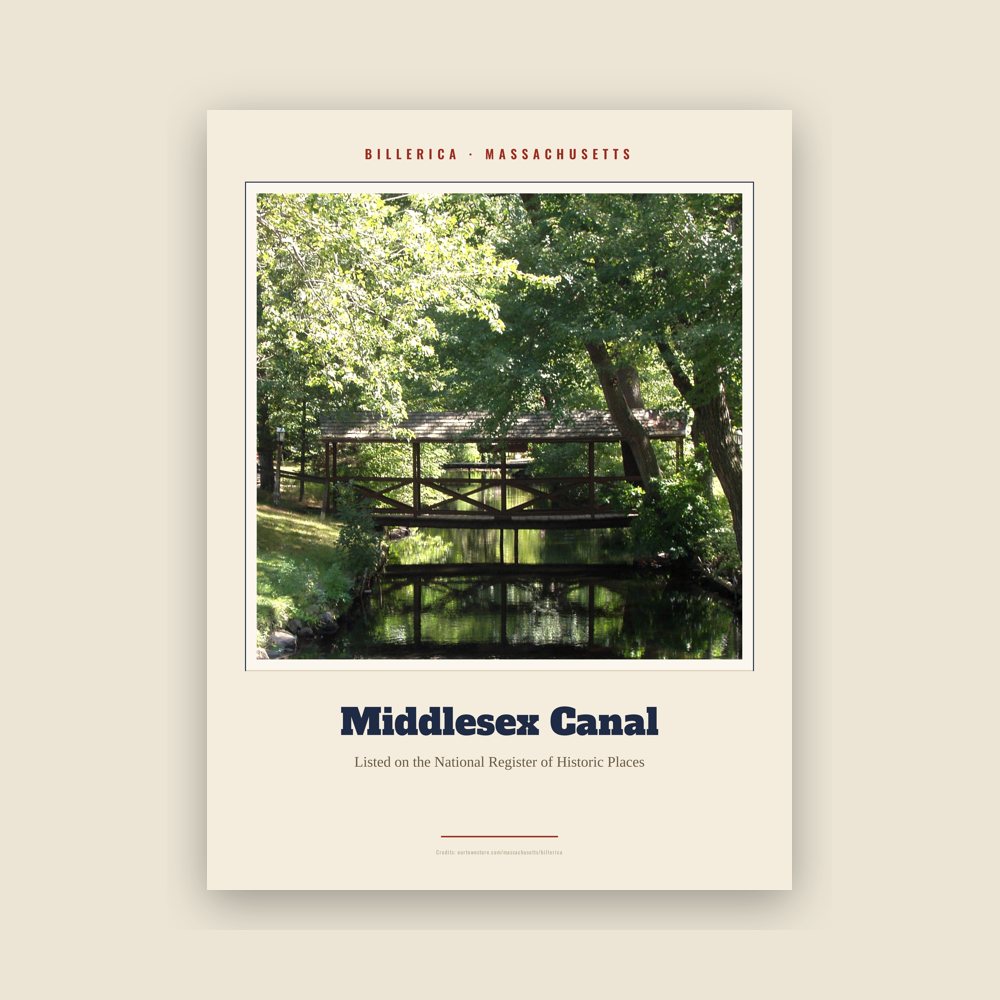 Billerica Middlesex Canal Landmark Print