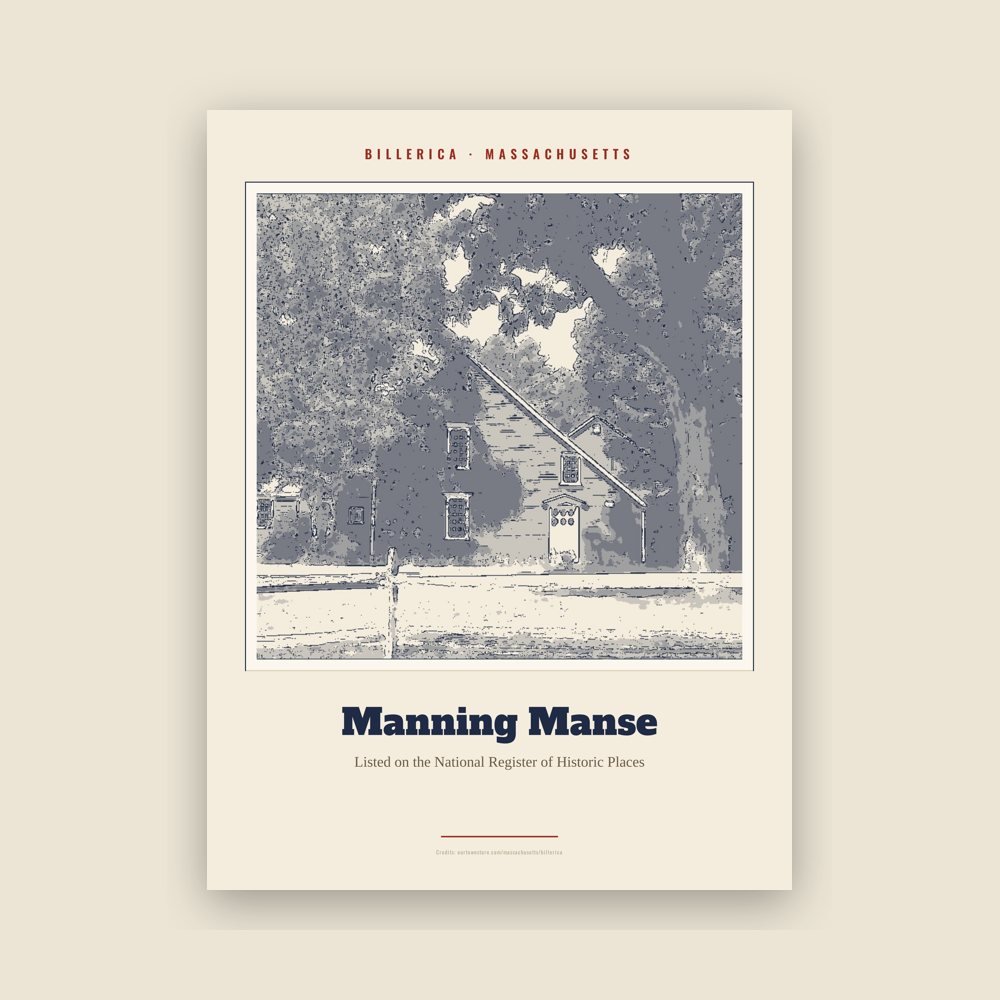 Billerica Manning Manse Landmark Print