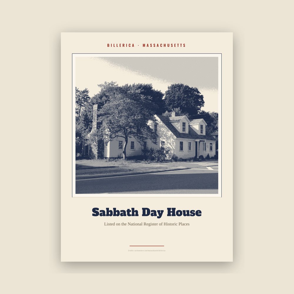 Billerica Sabbath Day House Landmark Print