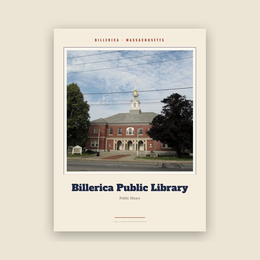 Billerica Billerica Public Library Landmark Print