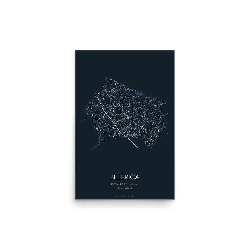 Billerica Street Map Poster · Midnight