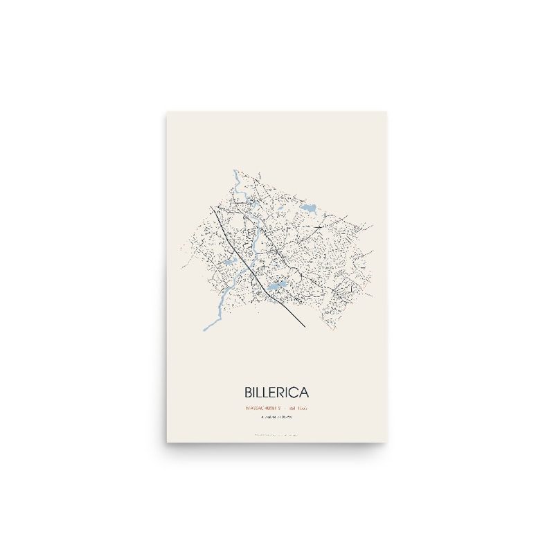 Billerica Street Map Poster · Linen