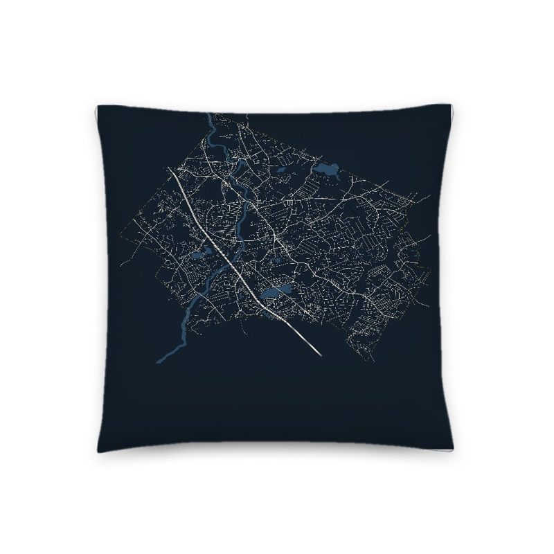 Billerica Map Throw Pillow