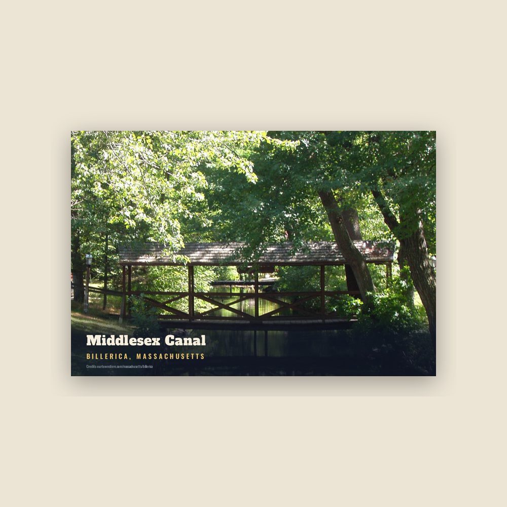 Billerica Middlesex Canal Postcard