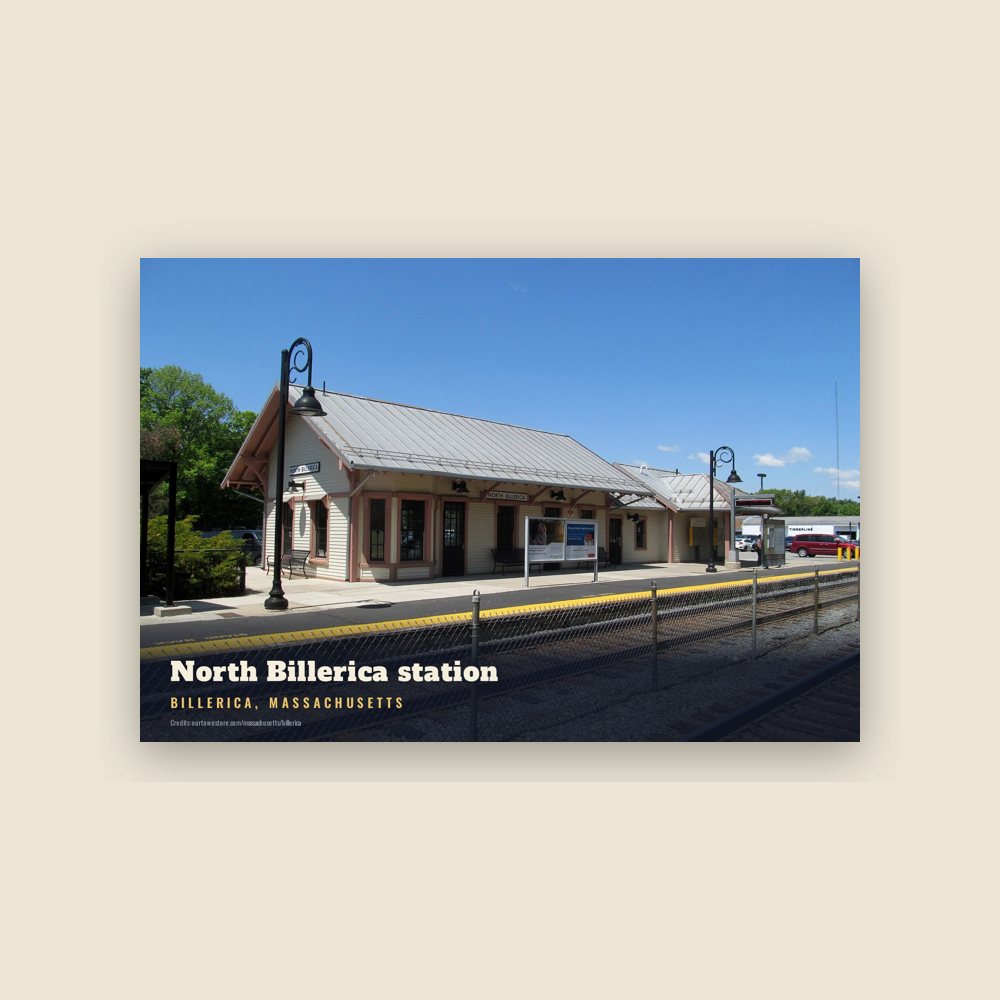 Billerica North Billerica station Postcard