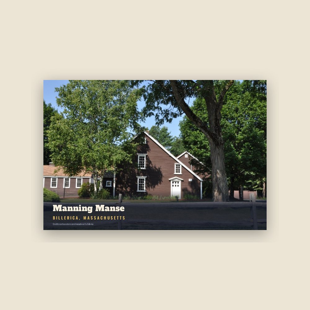 Billerica Manning Manse Postcard