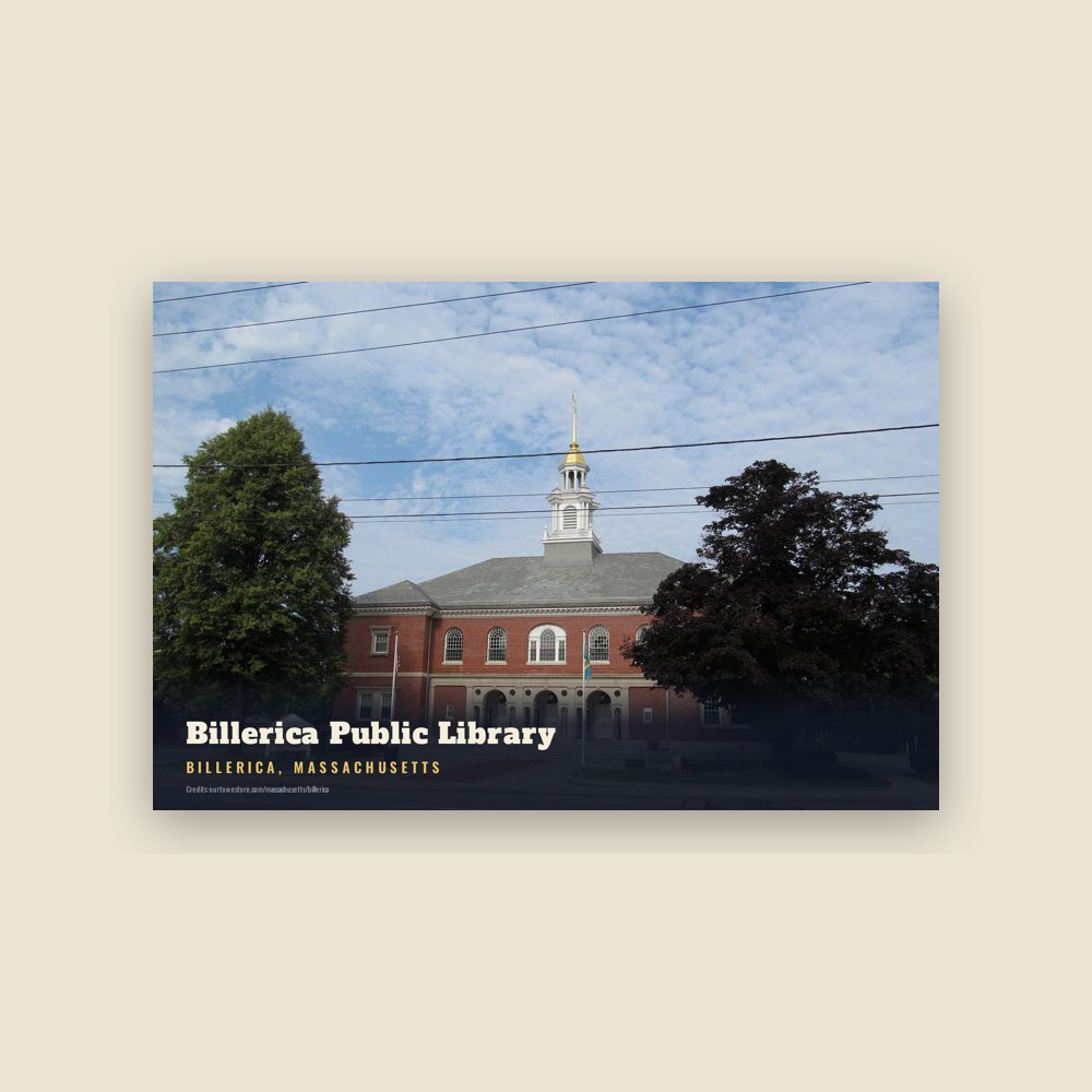 Billerica Billerica Public Library Postcard