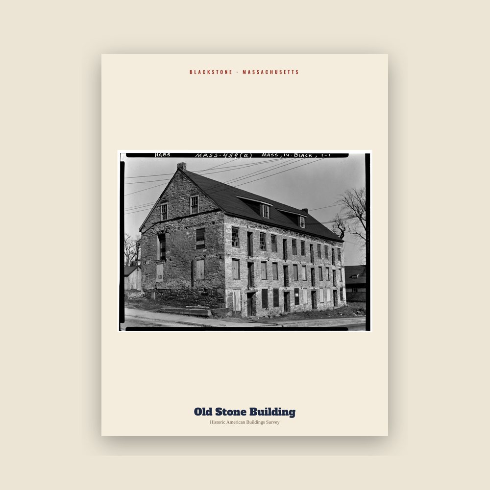 Blackstone Old Stone Building Archive Print