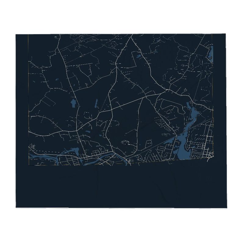 Blackstone Street Map Throw Blanket