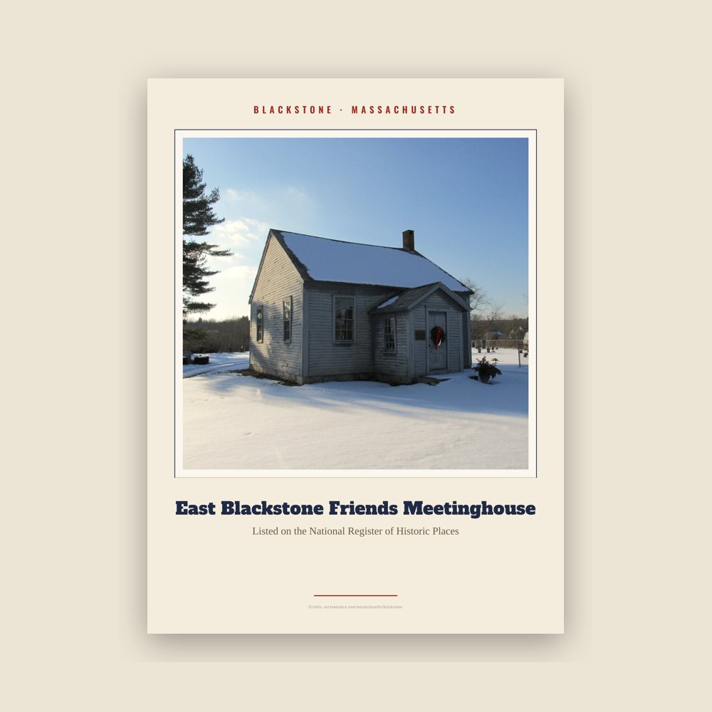 Blackstone East Blackstone Friends Meetinghouse Landmark Print