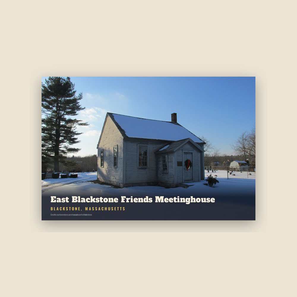 Blackstone East Blackstone Friends Meetinghouse Postcard