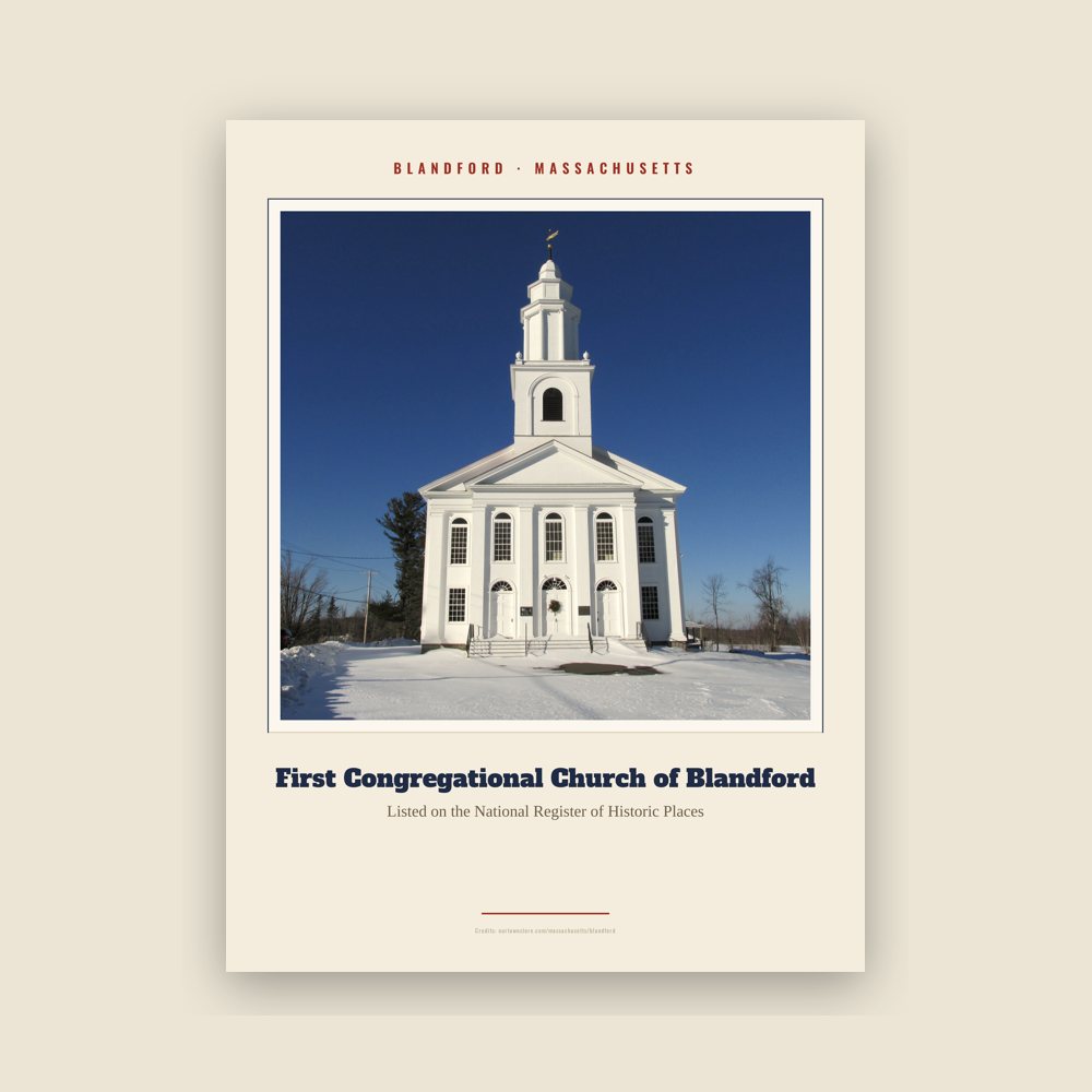 Blandford First Congregational Church of Blandford Landmark Print
