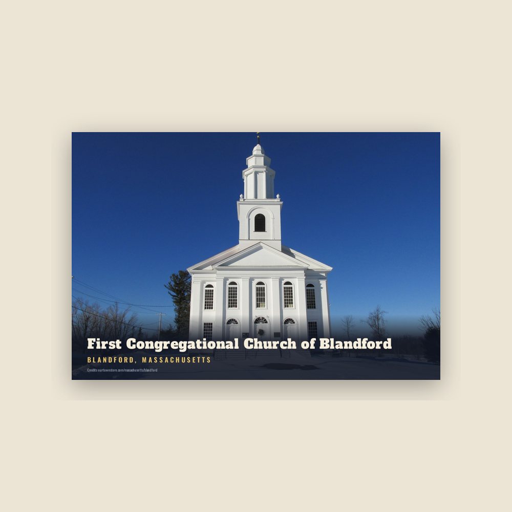 Blandford First Congregational Church of Blandford Postcard