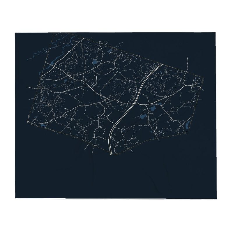 Bolton Street Map Throw Blanket
