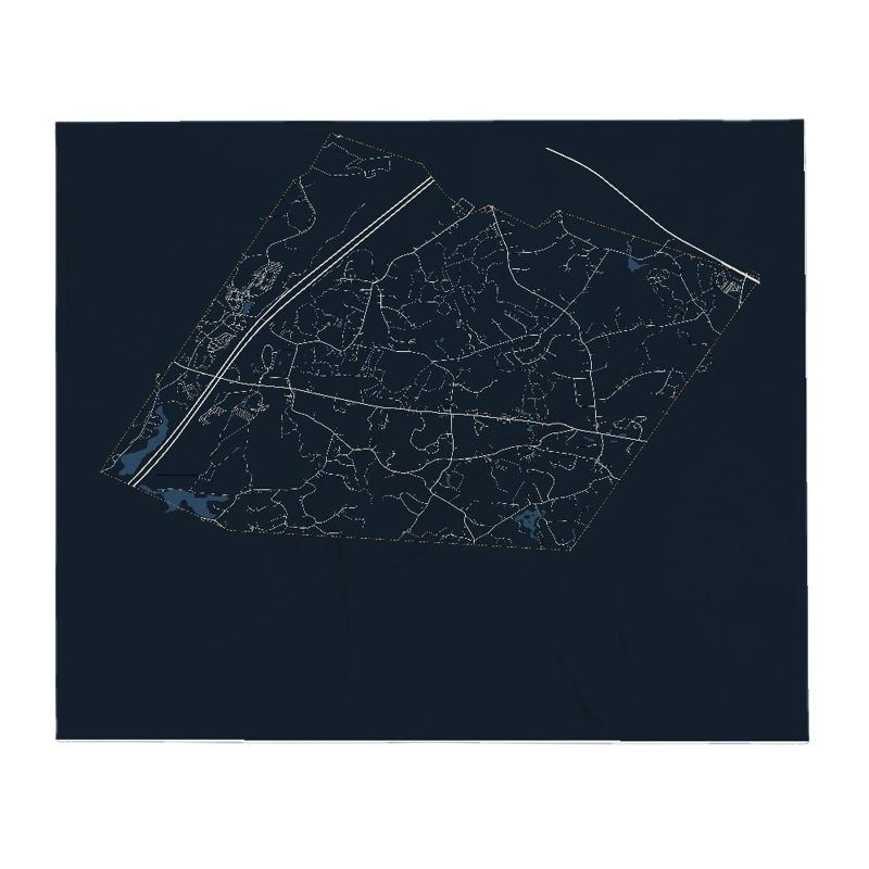 Boxborough Street Map Throw Blanket