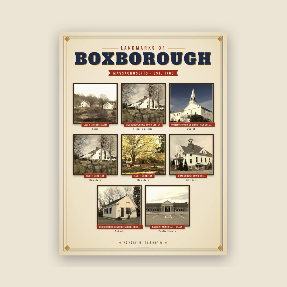 Boxborough Landmarks Photo Poster