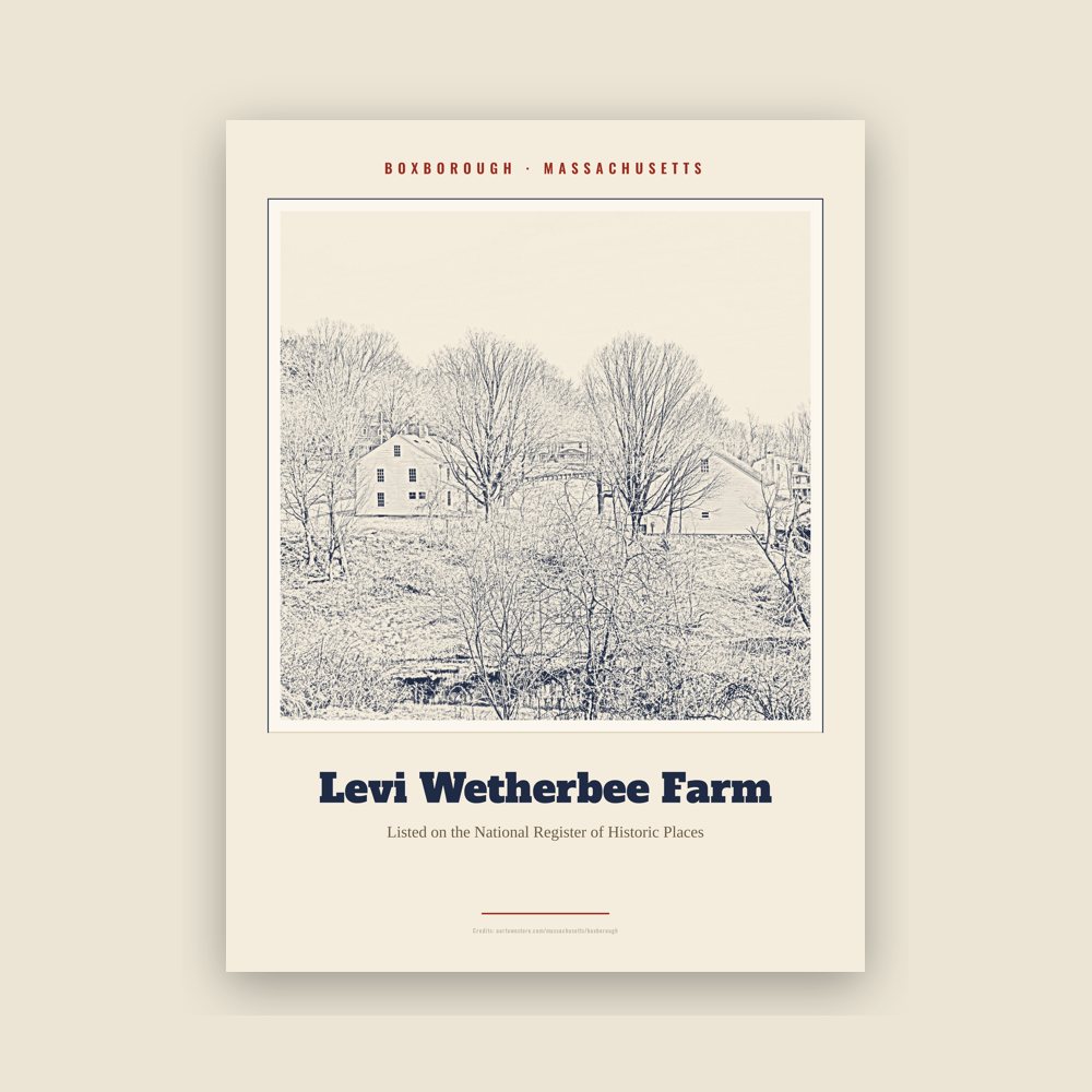 Boxborough Levi Wetherbee Farm Landmark Print