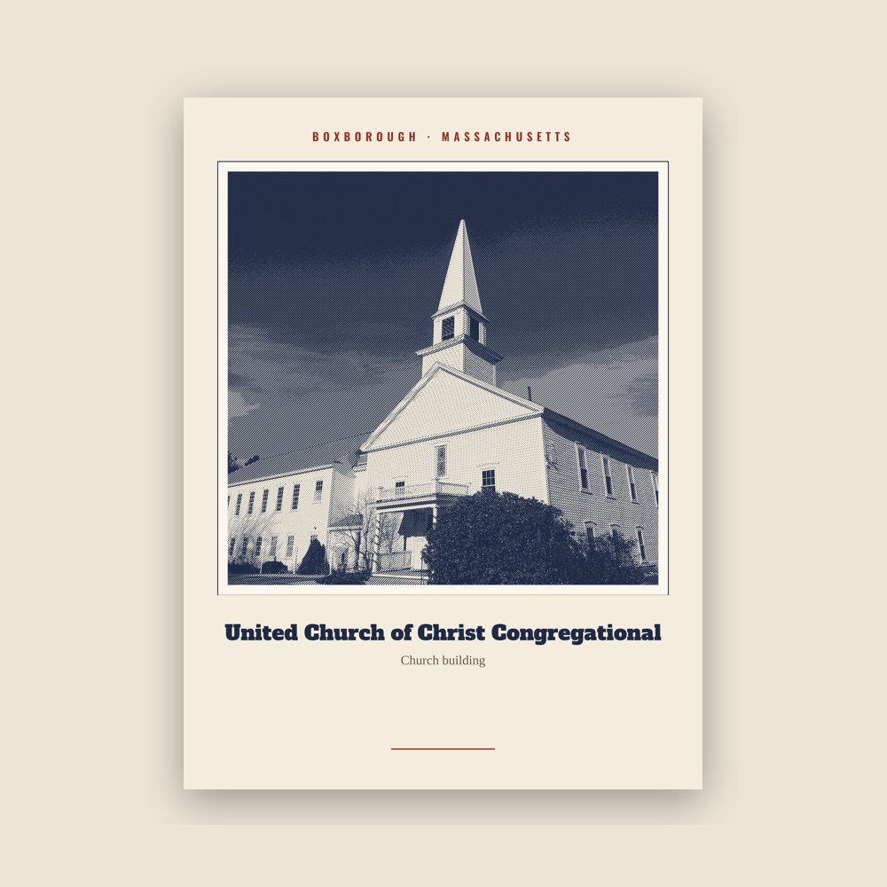 Boxborough United Church of Christ Congregational Landmark Print