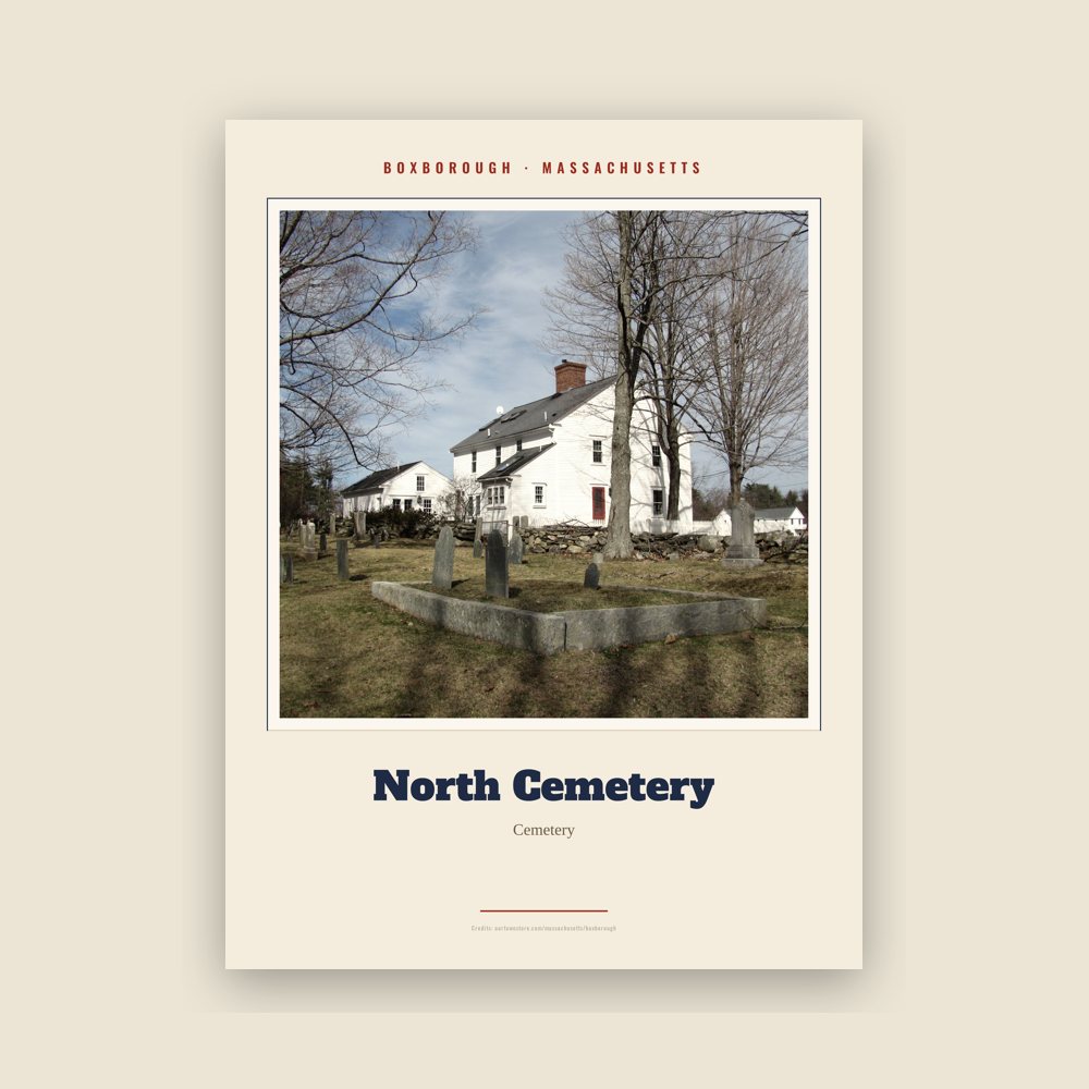 Boxborough North Cemetery Landmark Print