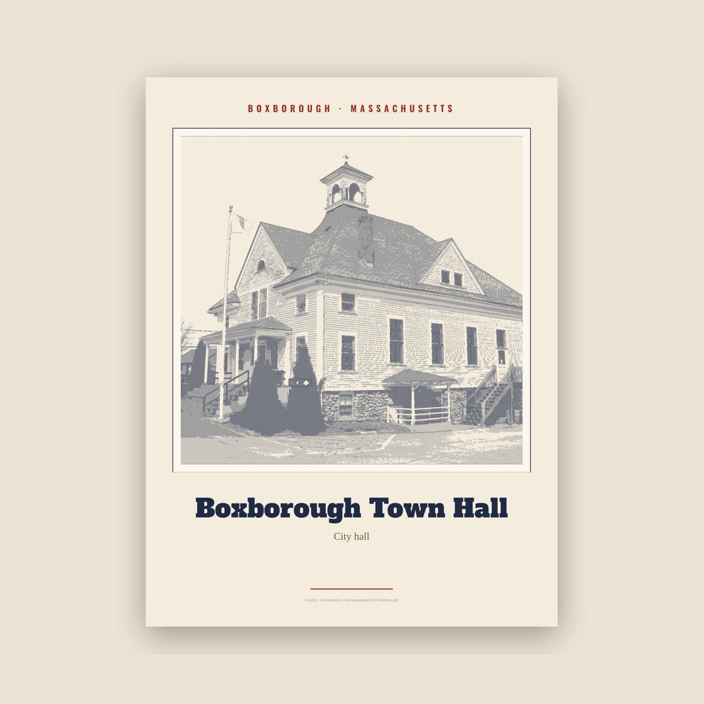 Boxborough Boxborough Town Hall Landmark Print