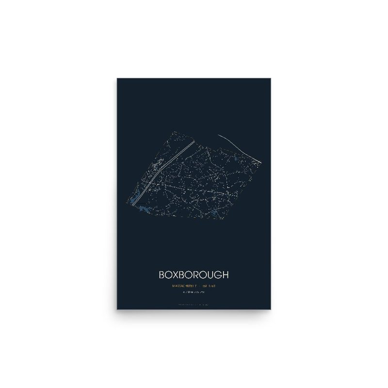 Boxborough Street Map Poster · Midnight