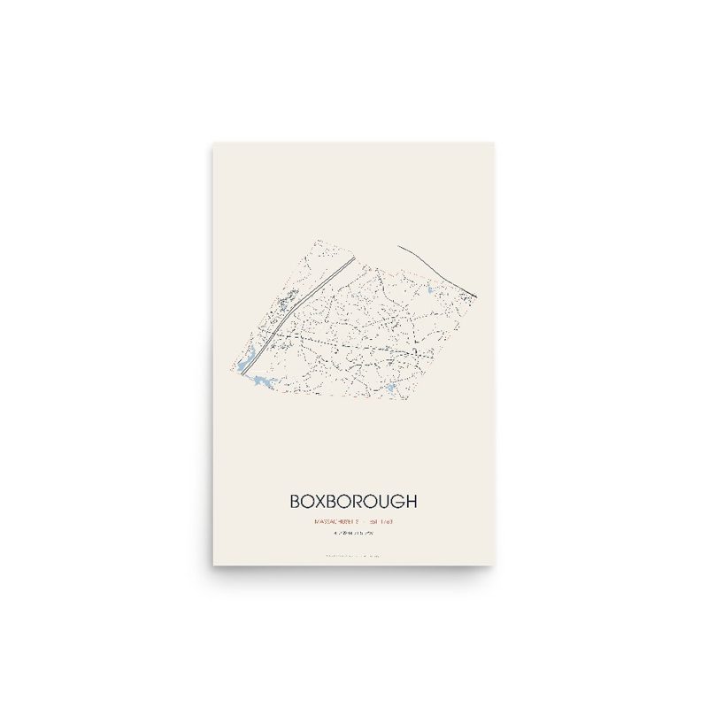 Boxborough Street Map Poster · Linen