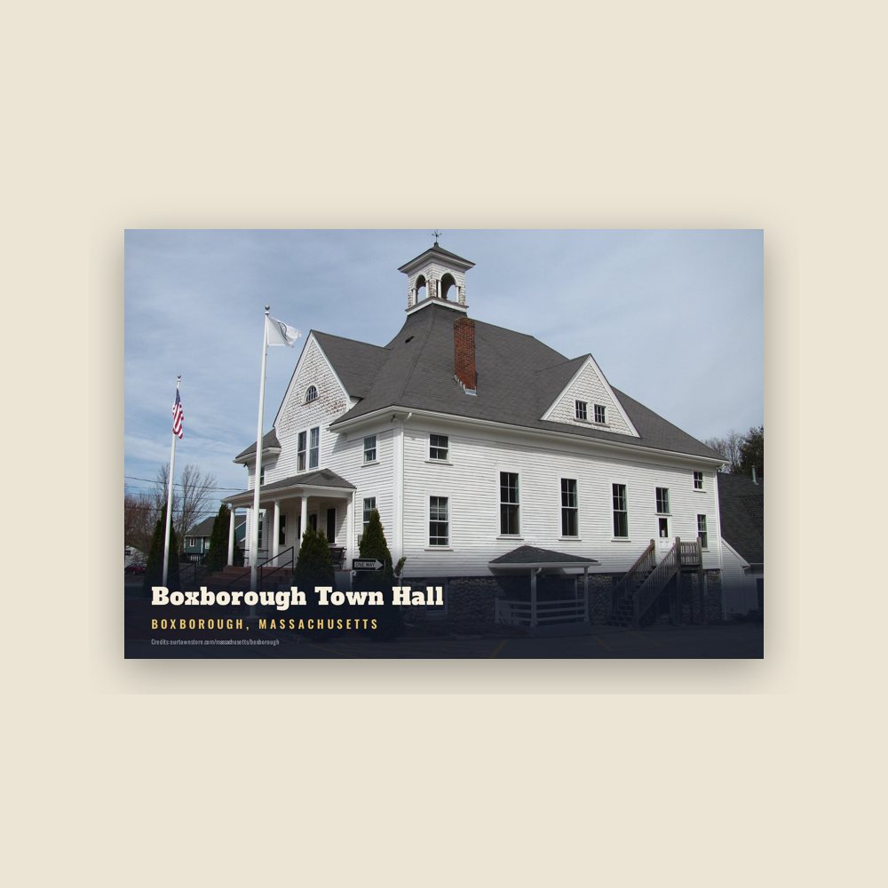 Boxborough Boxborough Town Hall Postcard