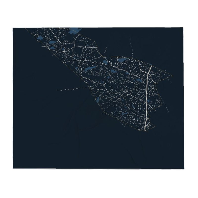 Boxford Street Map Throw Blanket