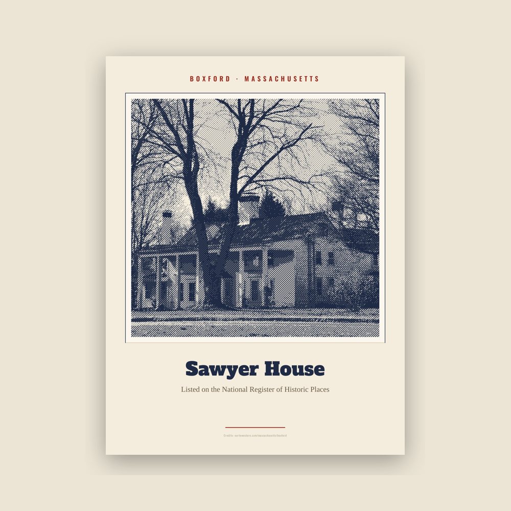 Boxford Sawyer House Landmark Print