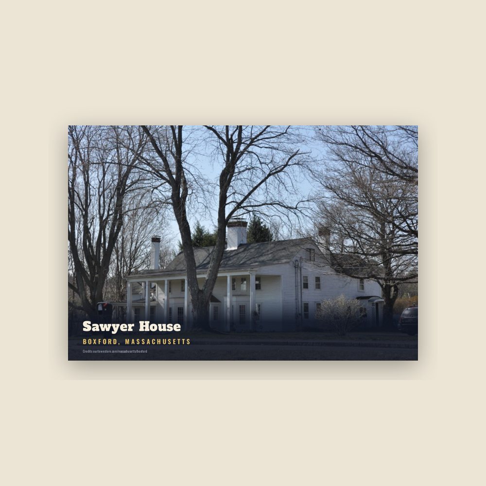 Boxford Sawyer House Postcard