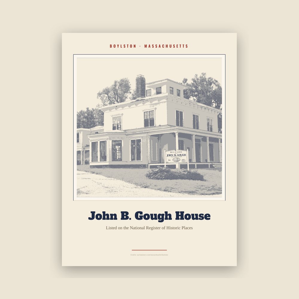 Boylston John B. Gough House Landmark Print