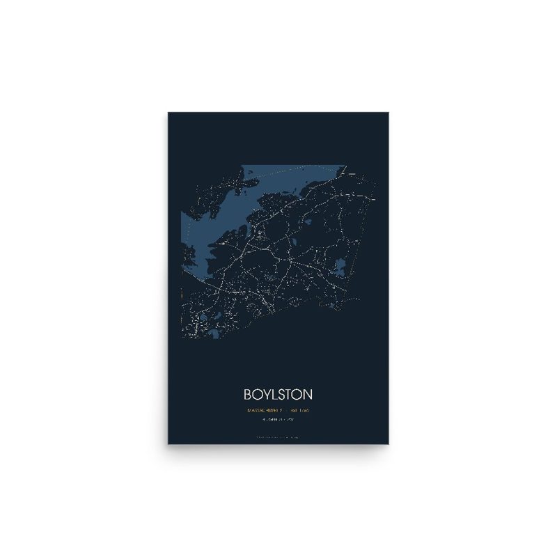 Boylston Street Map Poster · Midnight