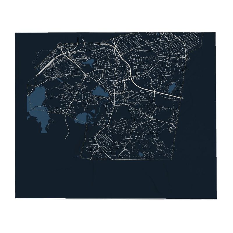 Braintree Street Map Throw Blanket