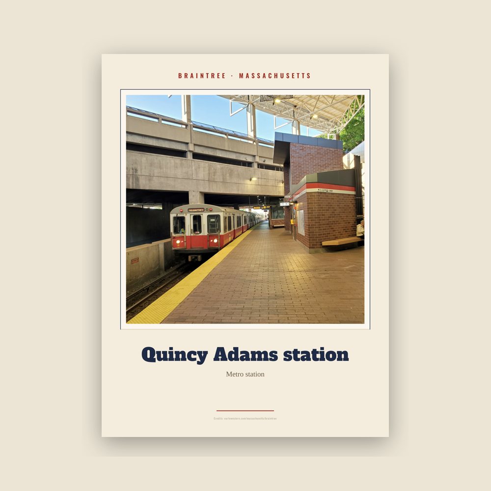 Braintree Quincy Adams station Landmark Print