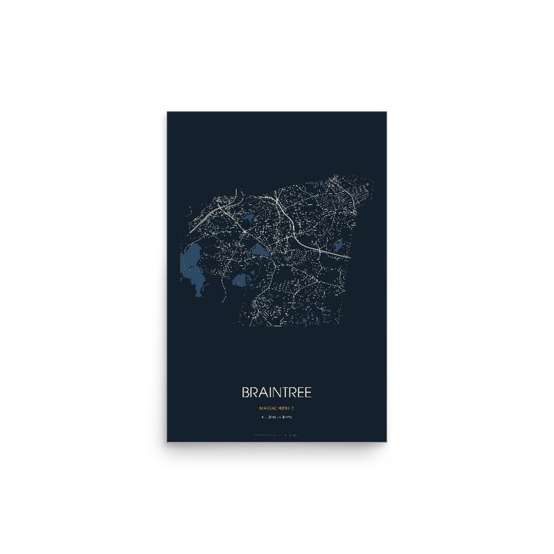 Braintree Street Map Poster · Midnight