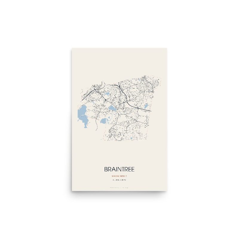 Braintree Street Map Poster · Linen
