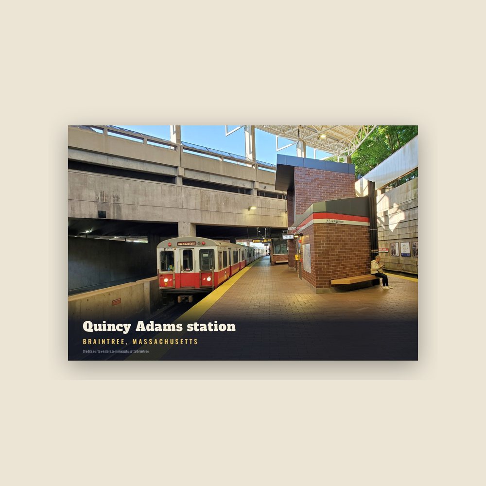 Braintree Quincy Adams station Postcard
