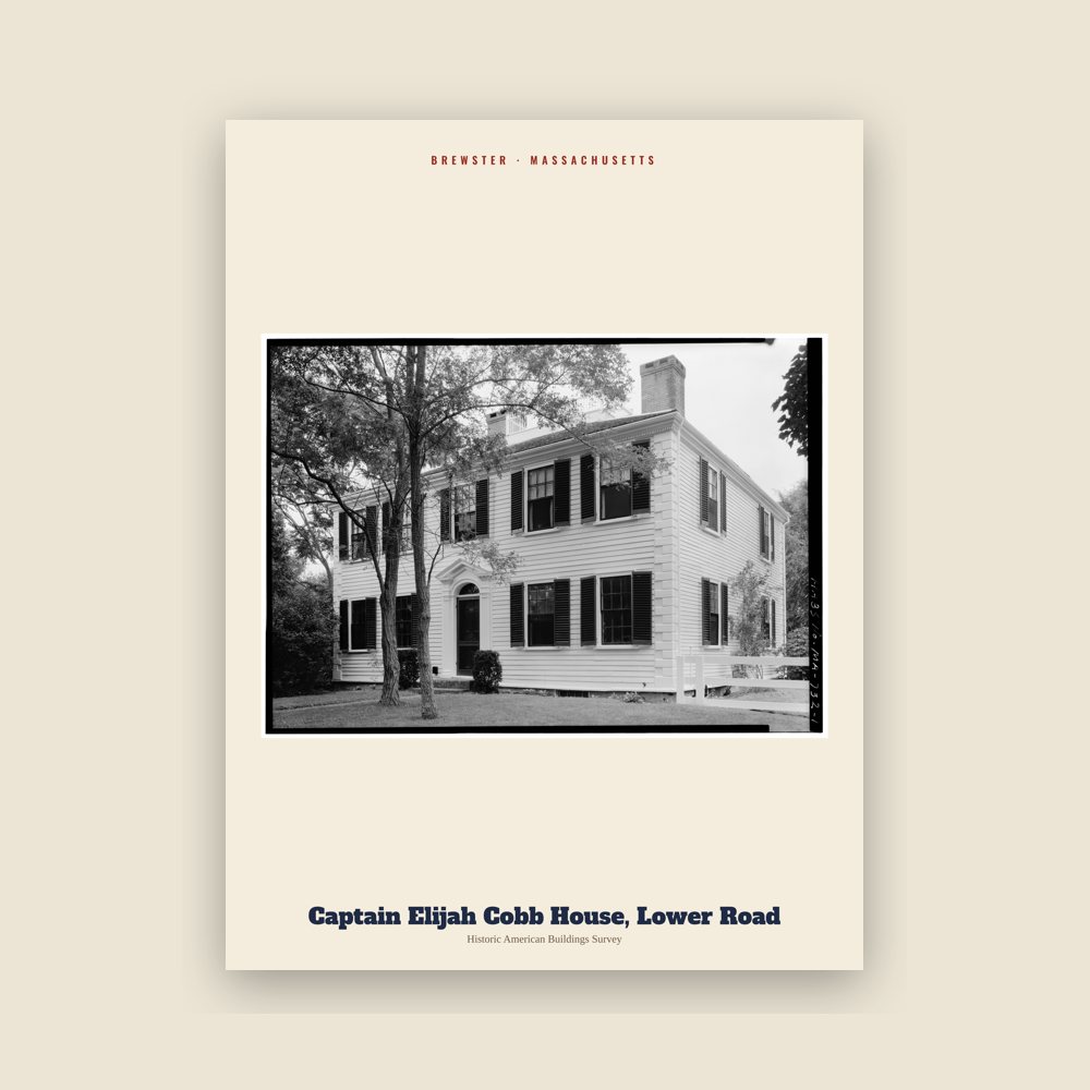 Brewster Captain Elijah Cobb House, Lower Road Archive Print