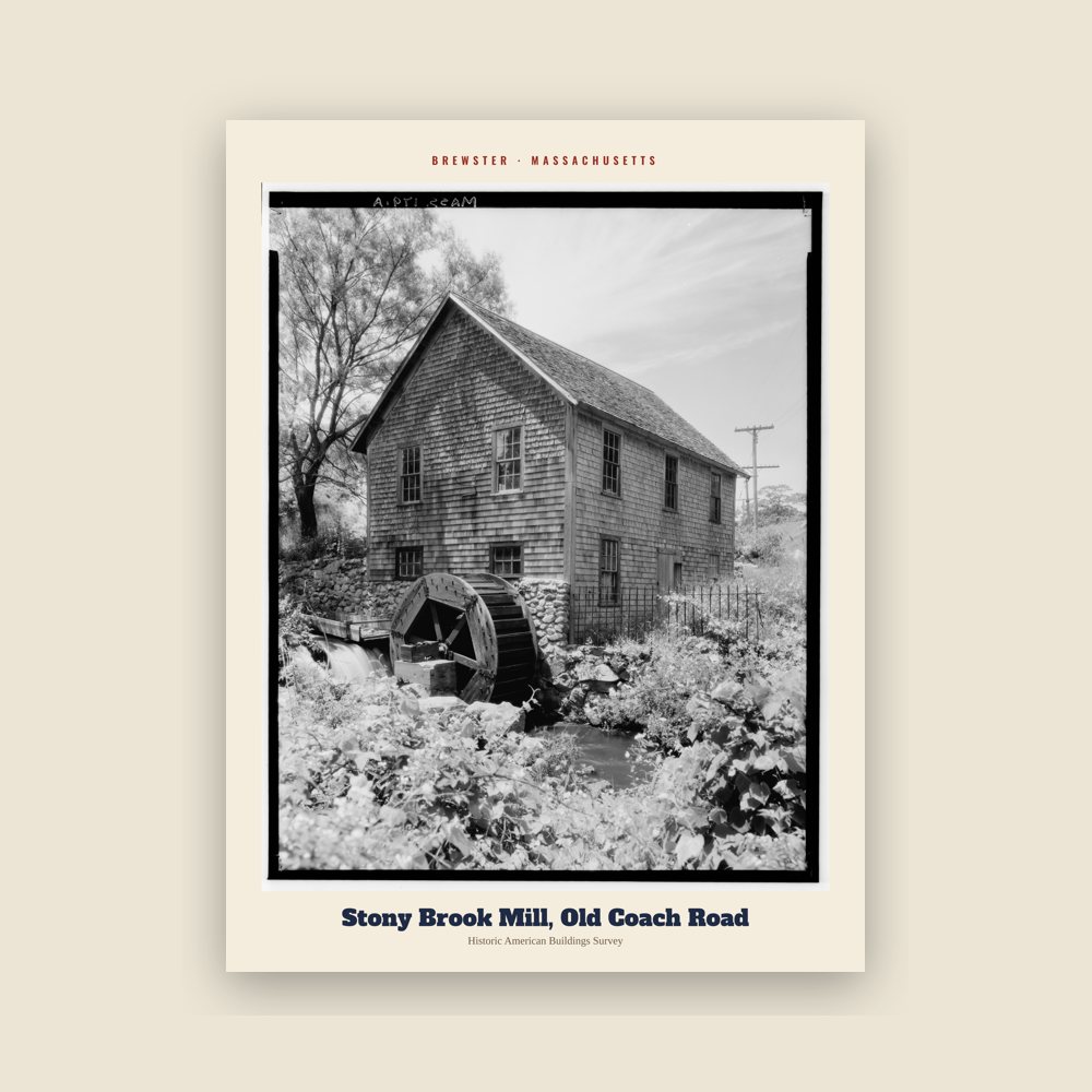 Brewster Stony Brook Mill, Old Coach Road Archive Print