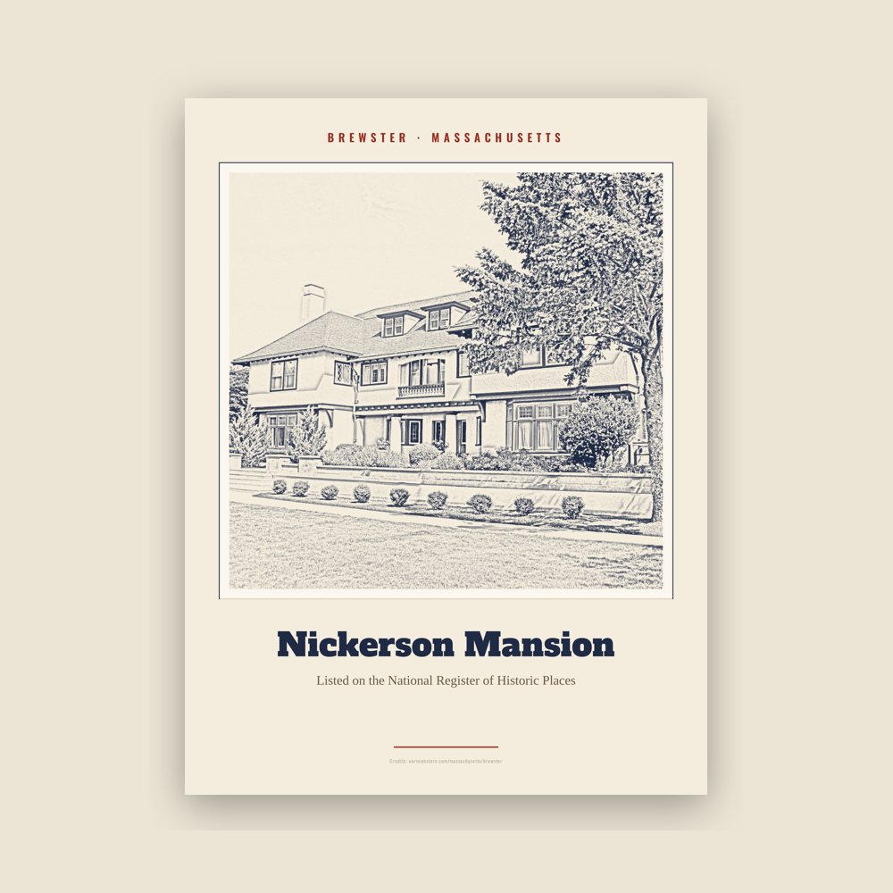 Brewster Nickerson Mansion Landmark Print