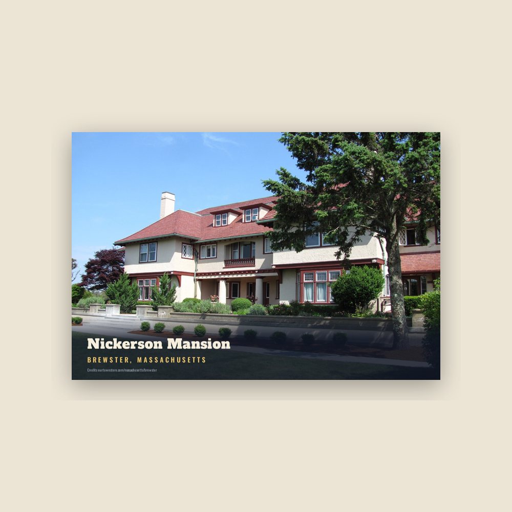 Brewster Nickerson Mansion Postcard