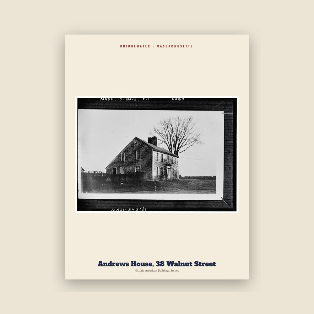 Bridgewater Andrews House, 38 Walnut Street Archive Print