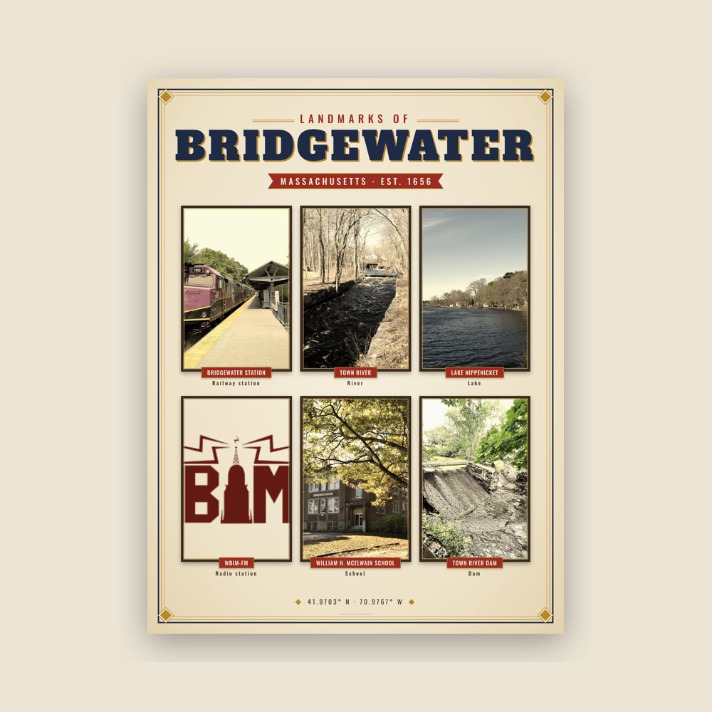 Bridgewater Landmarks Photo Poster